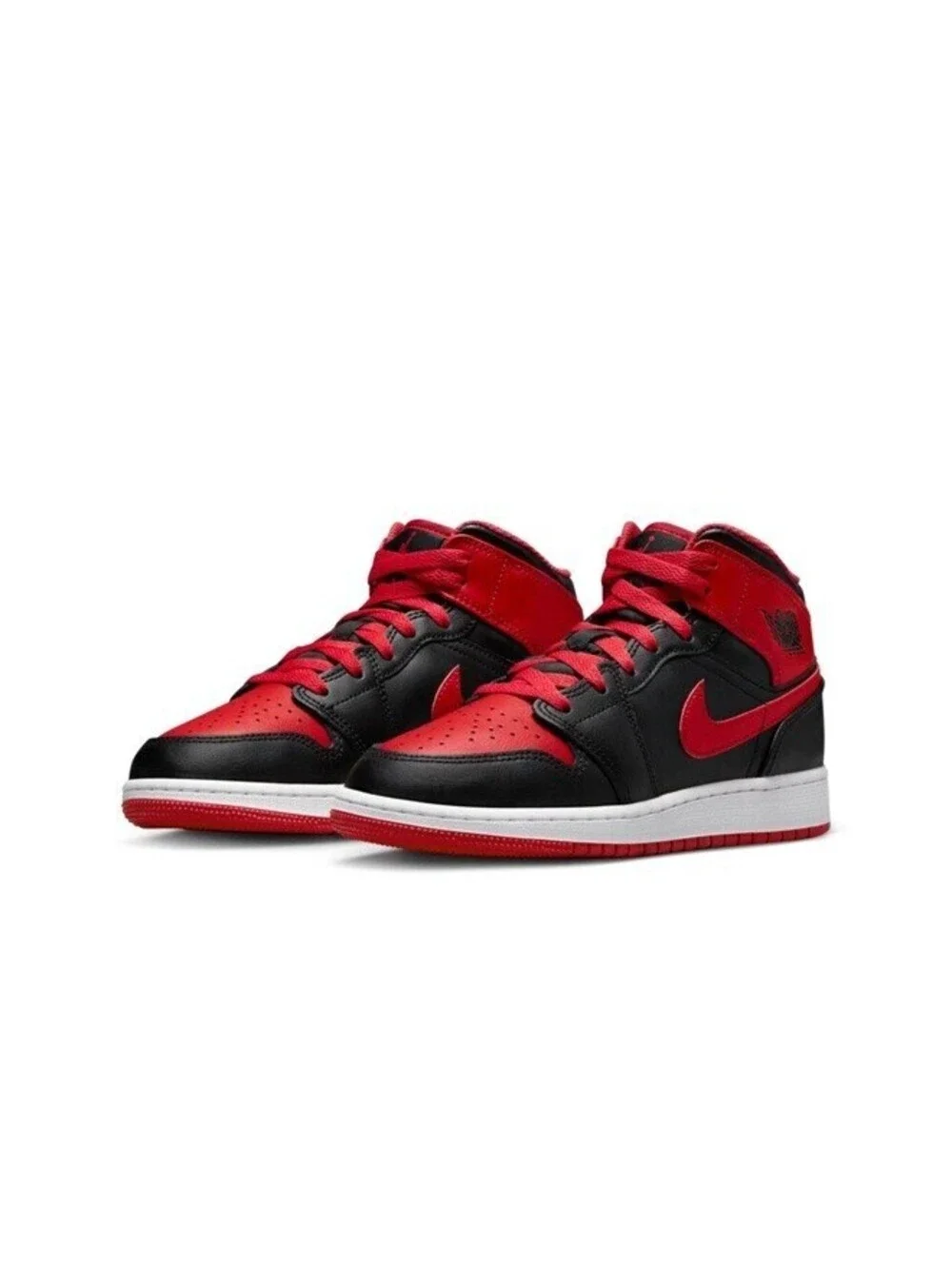 Nike Air Jordan 1 AJ1 Mid Alternate Bred Hi-Top Shoes Youth Kids Men 4 Women 5.5